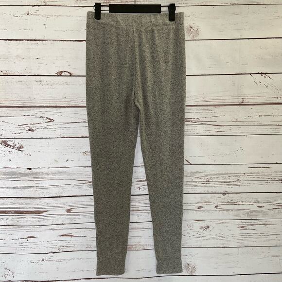Windsor L Grey Marled Soft Knit High Rise Slim Leg Lounge Sweatpants - Picture 5 of 6